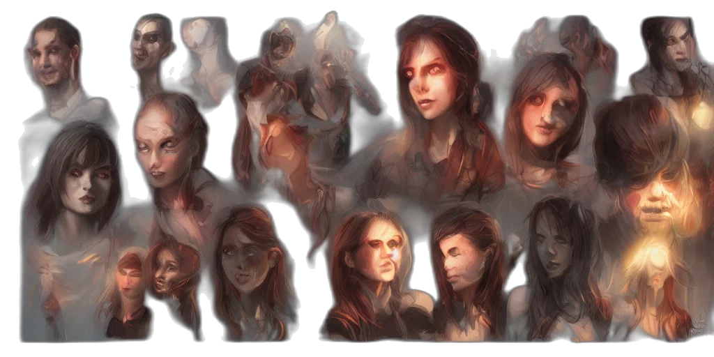 face, concept art, fantasy art, comic book art transparent PNG cut-out