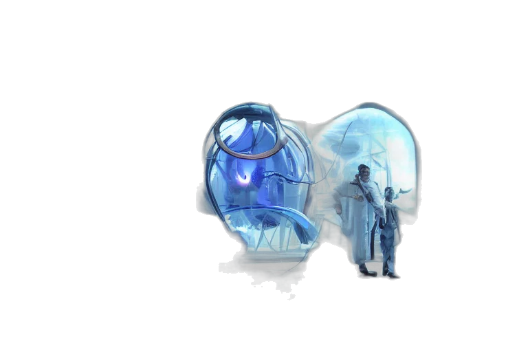 umbrella, concept art, fantasy art, cyberpunk transparent PNG cut-out
