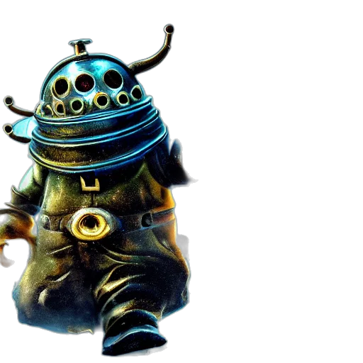 robot, mask, creature, staff transparent PNG cut-out