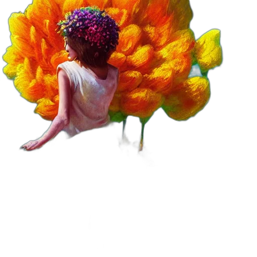 flower, crown, umbrella, hair transparent PNG cut-out