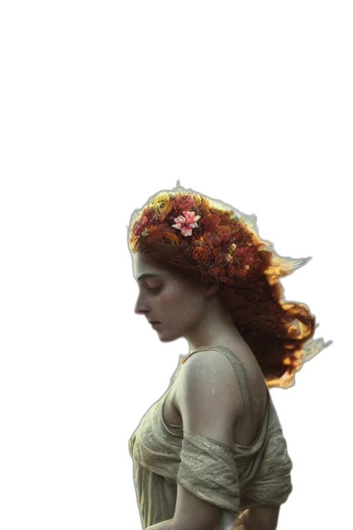crown, hat, dress, flower transparent PNG cut-out