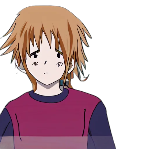 hair, jacket, staff, face transparent PNG cut-out