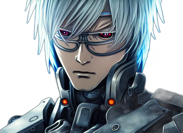 robot, face, anime, comic book art transparent PNG cut-out