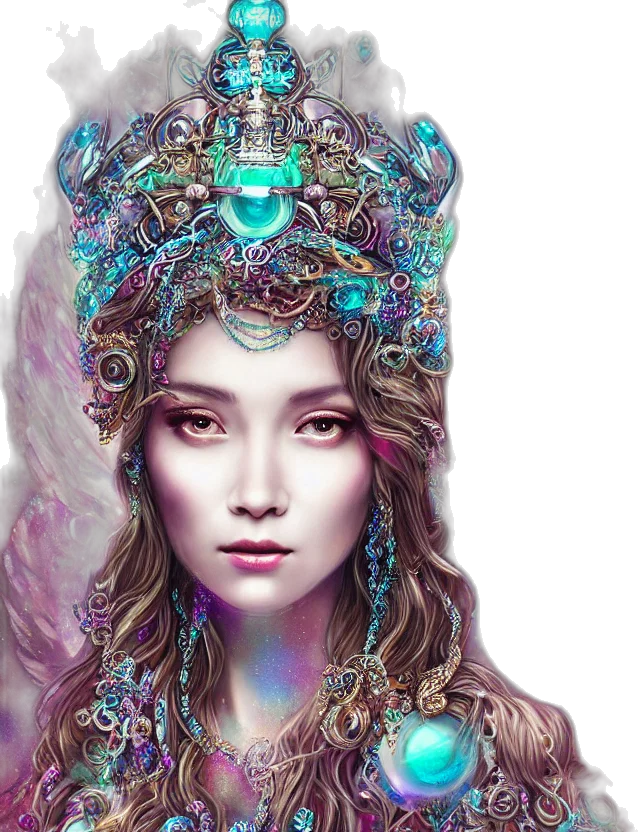 crown, jewelry, face, fantasy art transparent PNG cut-out