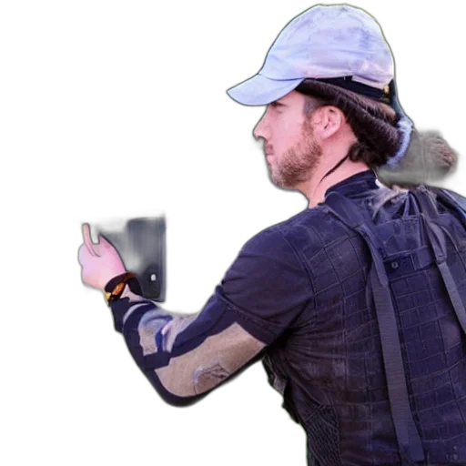 jacket, weapon, hat, robot transparent PNG cut-out