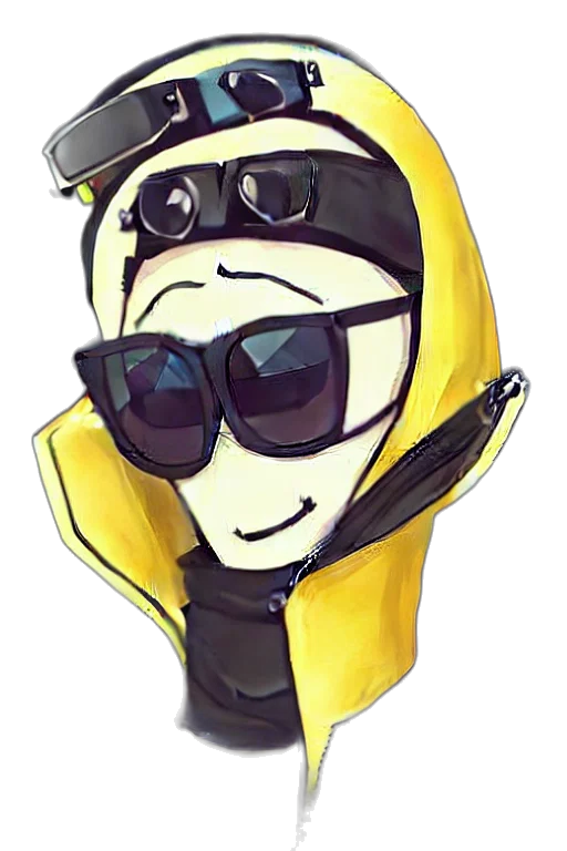 jacket, mask, staff, face transparent PNG cut-out
