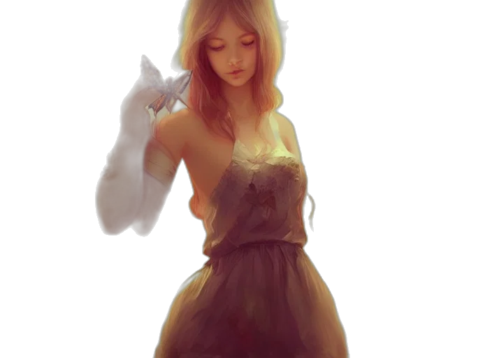 dress, face, staff, weapon transparent PNG cut-out