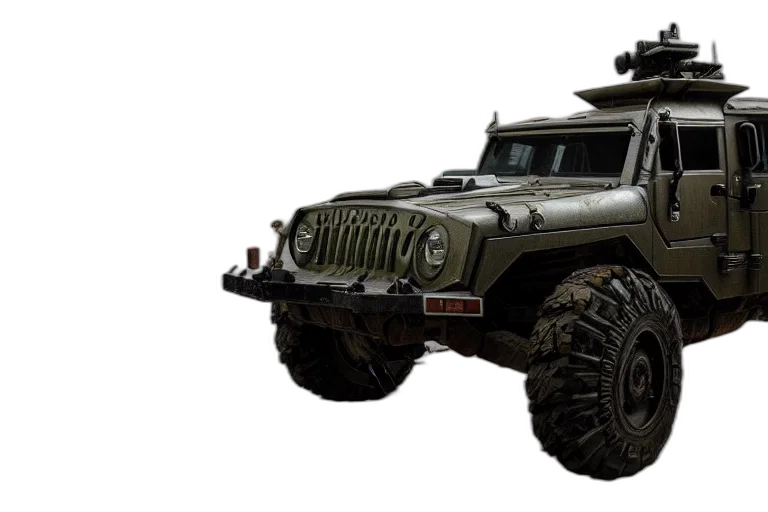 car, weapon, 3d render, concept art transparent PNG cut-out
