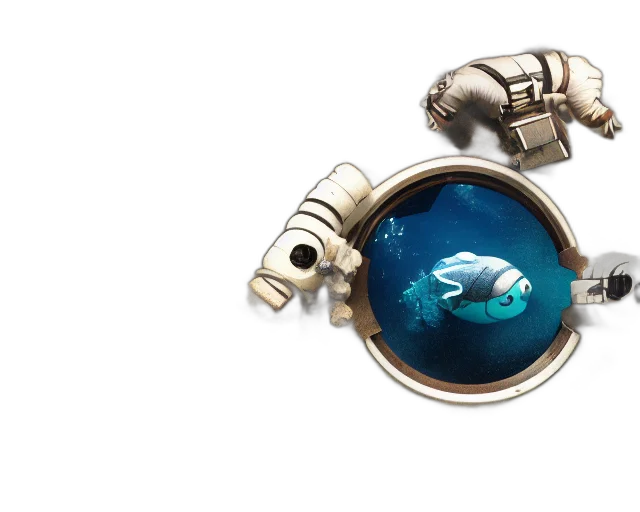 jewelry, concept art, underwater, astronaut transparent PNG cut-out