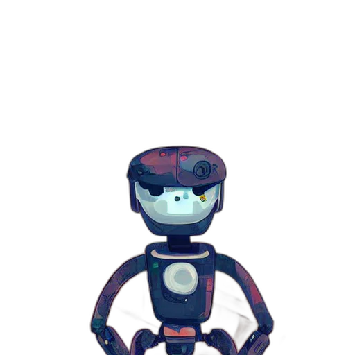 robot, creature, staff, pixel art transparent PNG cut-out
