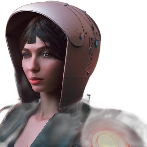 robot, face, jacket, hat transparent PNG cut-out
