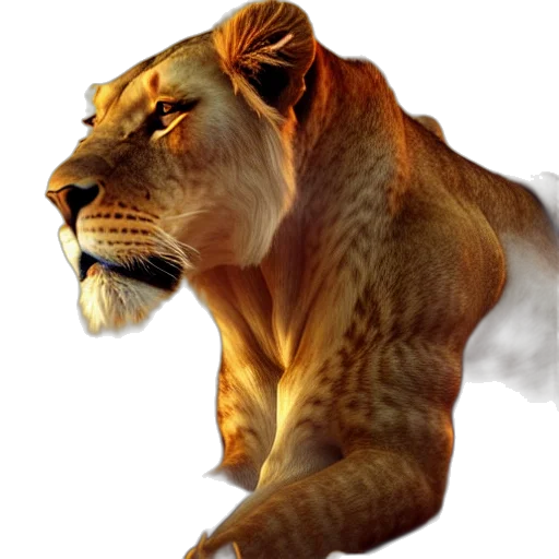 animal, staff, crown, photorealistic transparent PNG cut-out