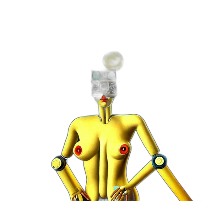 robot, jewelry, staff, dress transparent PNG cut-out