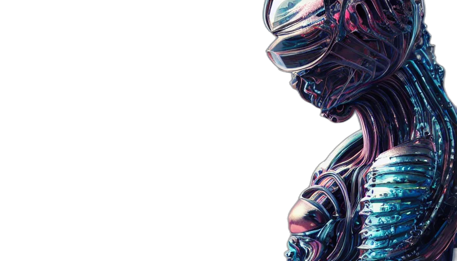 robot, creature, face, cyberpunk transparent PNG cut-out