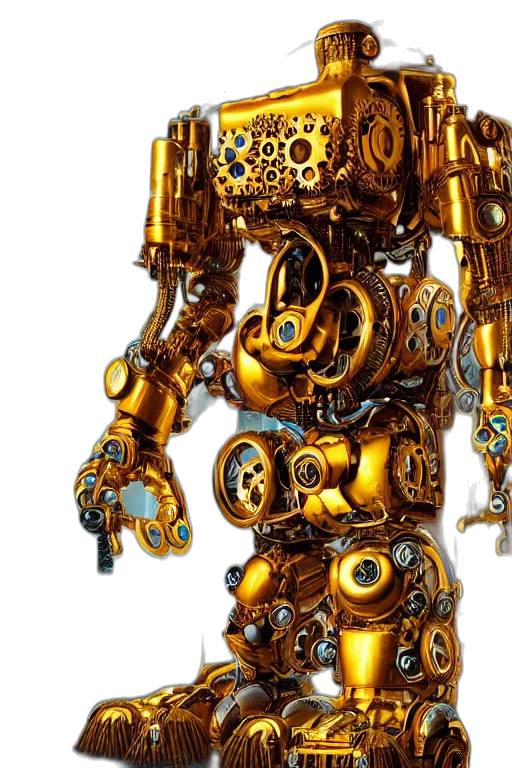 robot, concept art, 3d render, cyberpunk transparent PNG cut-out