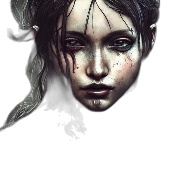 face, mask, fantasy art, photorealistic transparent PNG cut-out