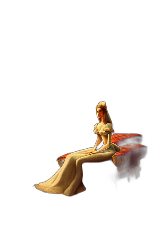 dress, crown, jewelry, staff transparent PNG cut-out