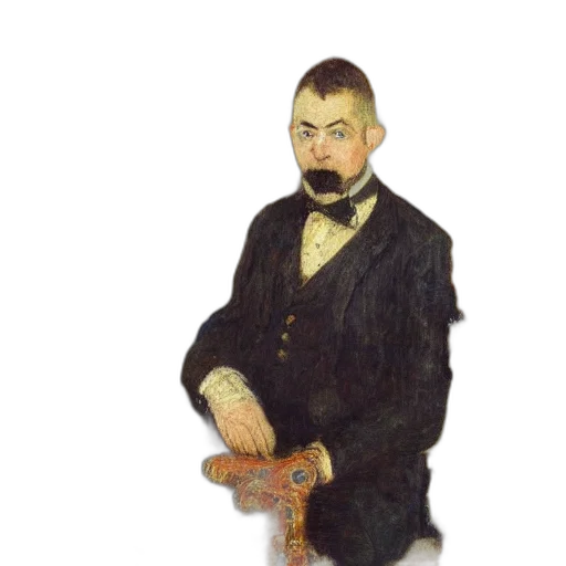 staff, face, mask, oil painting transparent PNG cut-out