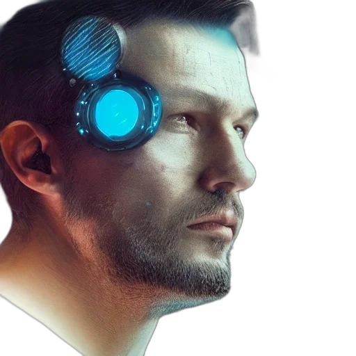 robot, face, cyberpunk, concept art transparent PNG cut-out