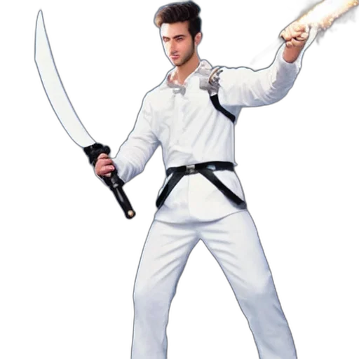 sword, weapon, staff, jacket transparent PNG cut-out