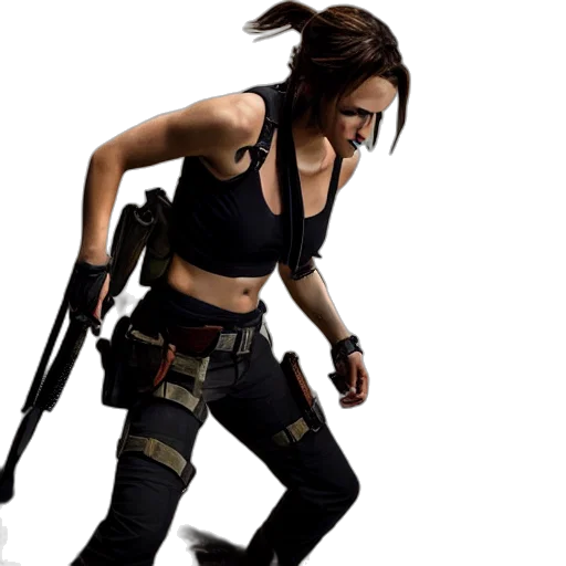 concept art, cyberpunk, 3d render, lara transparent PNG cut-out