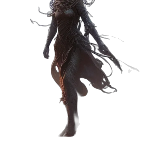creature, hair, dress, dragon transparent PNG cut-out