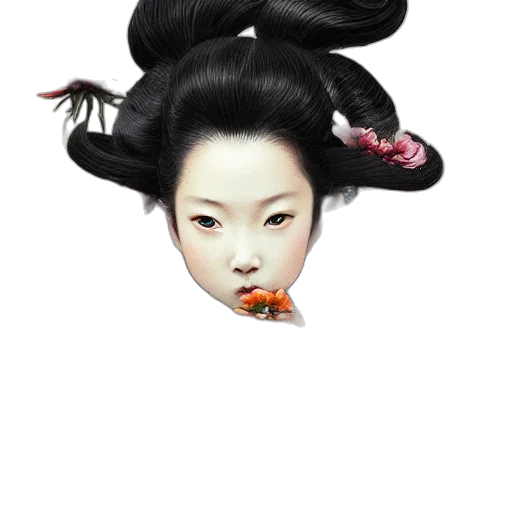 hair, dragon, creature, face transparent PNG cut-out