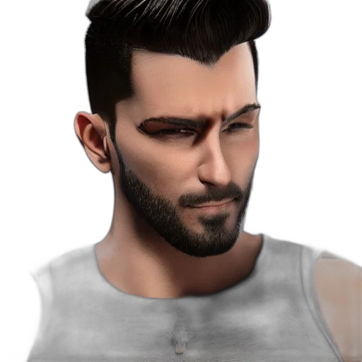 face, hair, photorealistic, cartoon transparent PNG cut-out