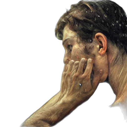 face, mask, photorealistic, oil painting transparent PNG cut-out