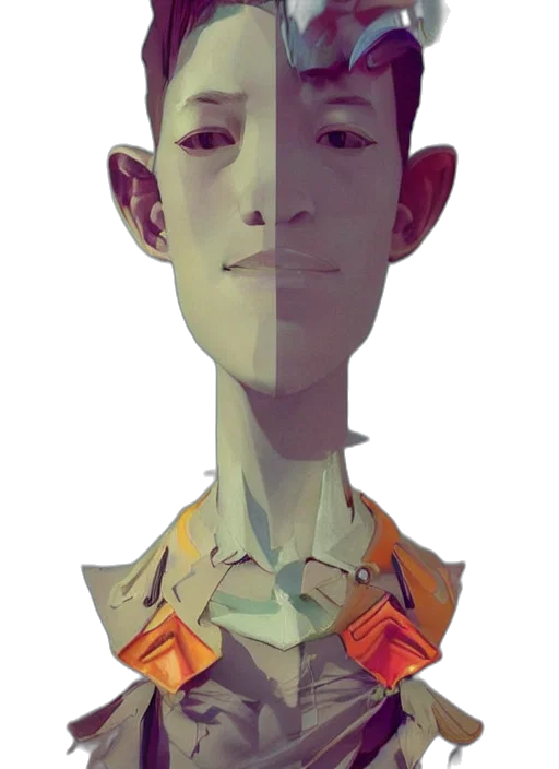 robot, face, staff, jacket transparent PNG cut-out