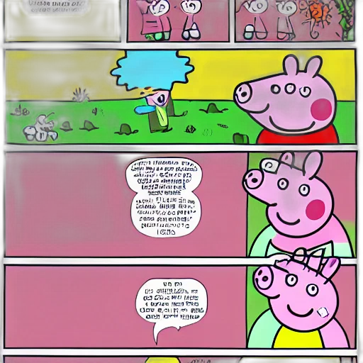 comic book art, fire, peppa, pig transparent PNG cut-out