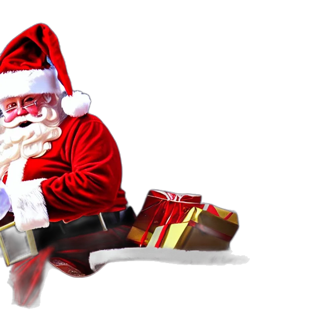 3d render, photorealistic, drunk, santa transparent PNG cut-out