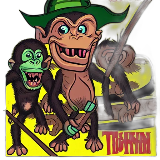 concept art, monkey, goblin, hold transparent PNG cut-out