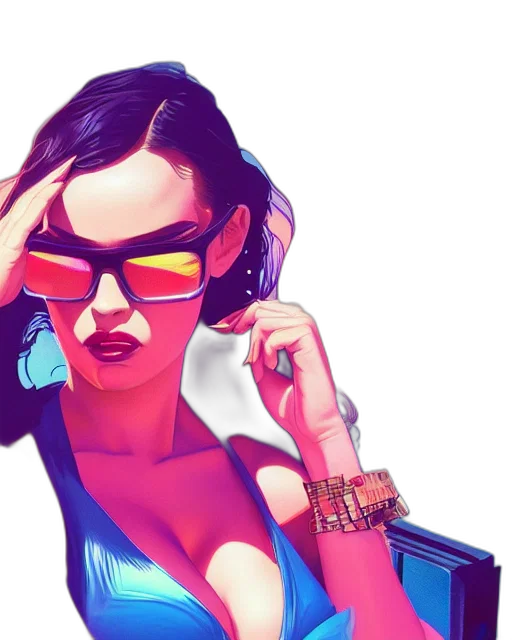 jewelry, comic book art, cyberpunk, concept art transparent PNG cut-out