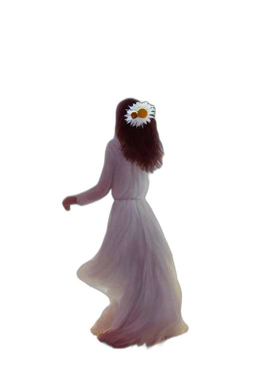 dress, crown, flower, staff transparent PNG cut-out