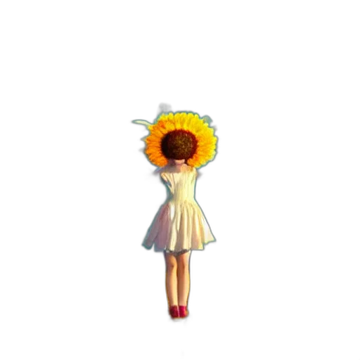flower, dress, staff, hat transparent PNG cut-out