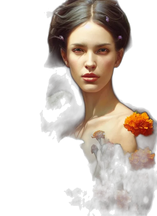 face, crown, dress, flower transparent PNG cut-out