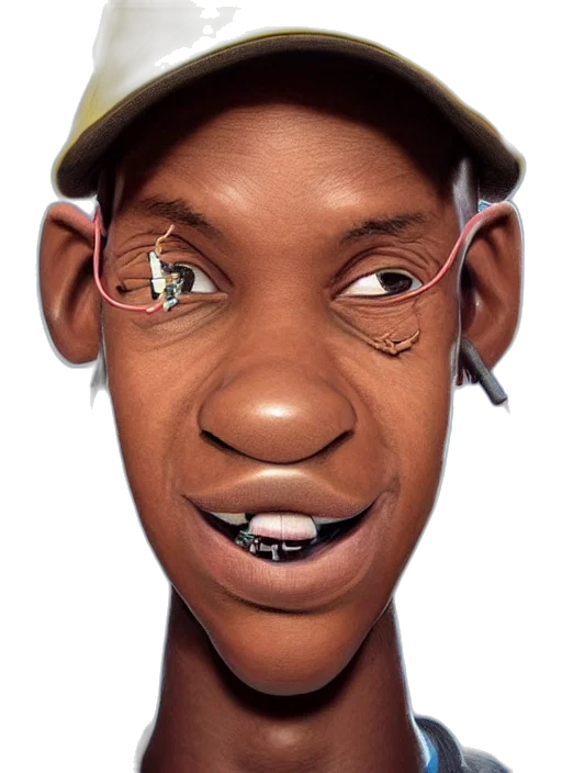 face, staff, cartoon, photorealistic transparent PNG cut-out