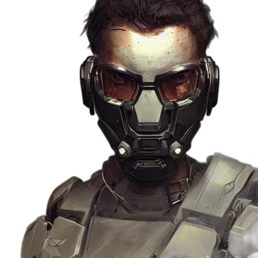 mask, face, concept art, cyberpunk transparent PNG cut-out