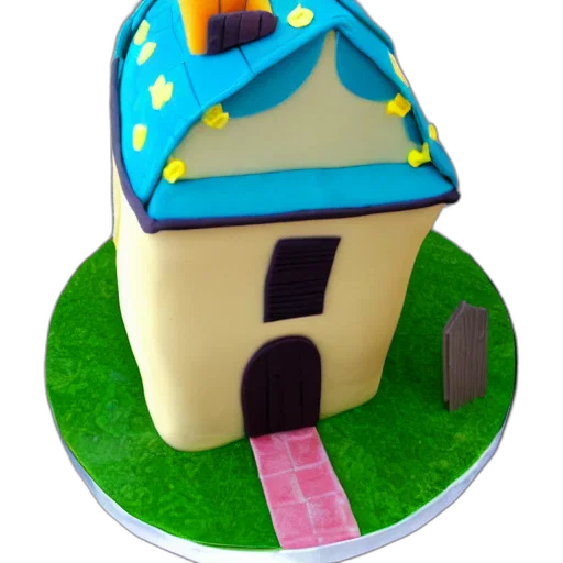 building, 3d render, house, cake transparent PNG cut-out