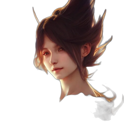 dragon, face, hair, staff transparent PNG cut-out