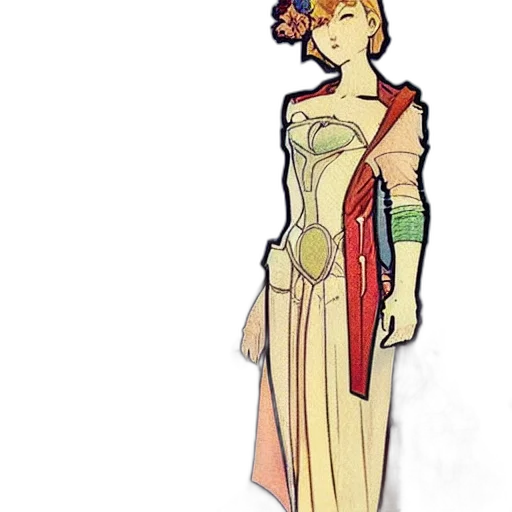 dress, staff, jewelry, crown transparent PNG cut-out