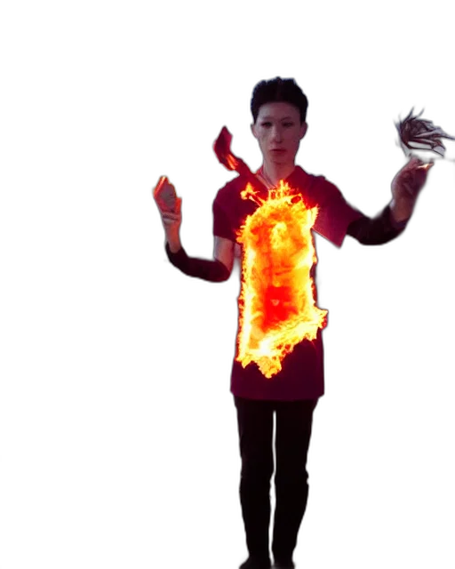 dragon, jacket, staff, creature transparent PNG cut-out