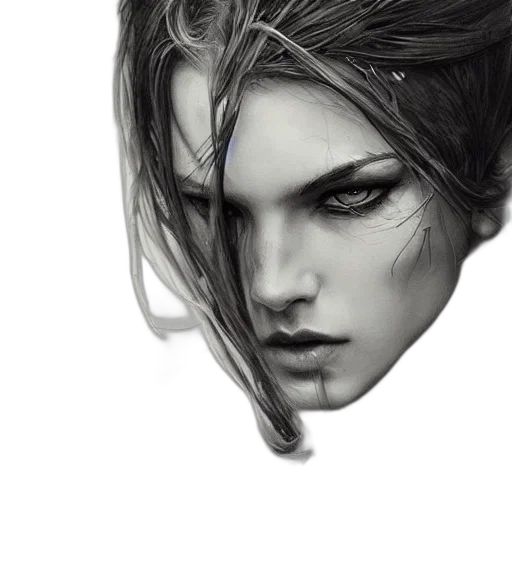 face, mask, hair, creature transparent PNG cut-out