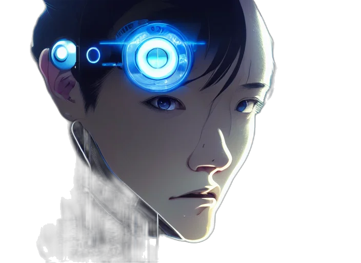 robot, face, cyberpunk, concept art transparent PNG cut-out