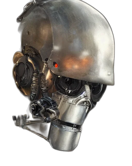 robot, mask, face, concept art transparent PNG cut-out