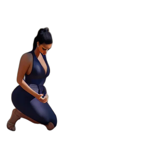 kim, kardashian, repairing, dishwasher transparent PNG cut-out
