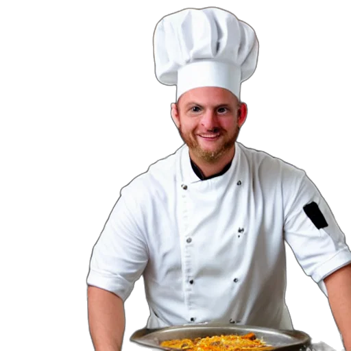 food, staff, hat, jacket transparent PNG cut-out