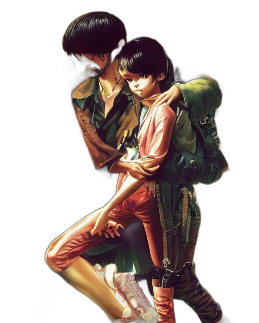 jacket, weapon, concept art, comic book art transparent PNG cut-out