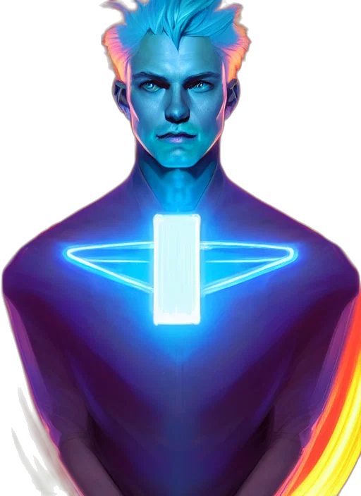 robot, face, jacket, staff transparent PNG cut-out